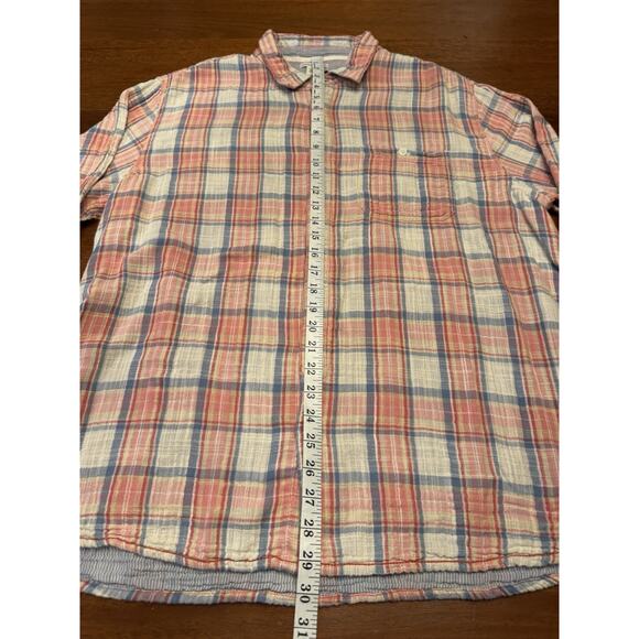 XL Carbon 2 Cobalt Red Plaid Long Sleeve Button Up Shirt - Picture 8 of 10